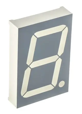 Produktfoto 1 von Kingbright LED-Anzeige 7 Segmente 1 Zeichen Anode, Rot 630nm 310mcd Zeichenbreite 26.1 mm Rechts Zeichenhöhe 44.5 mm