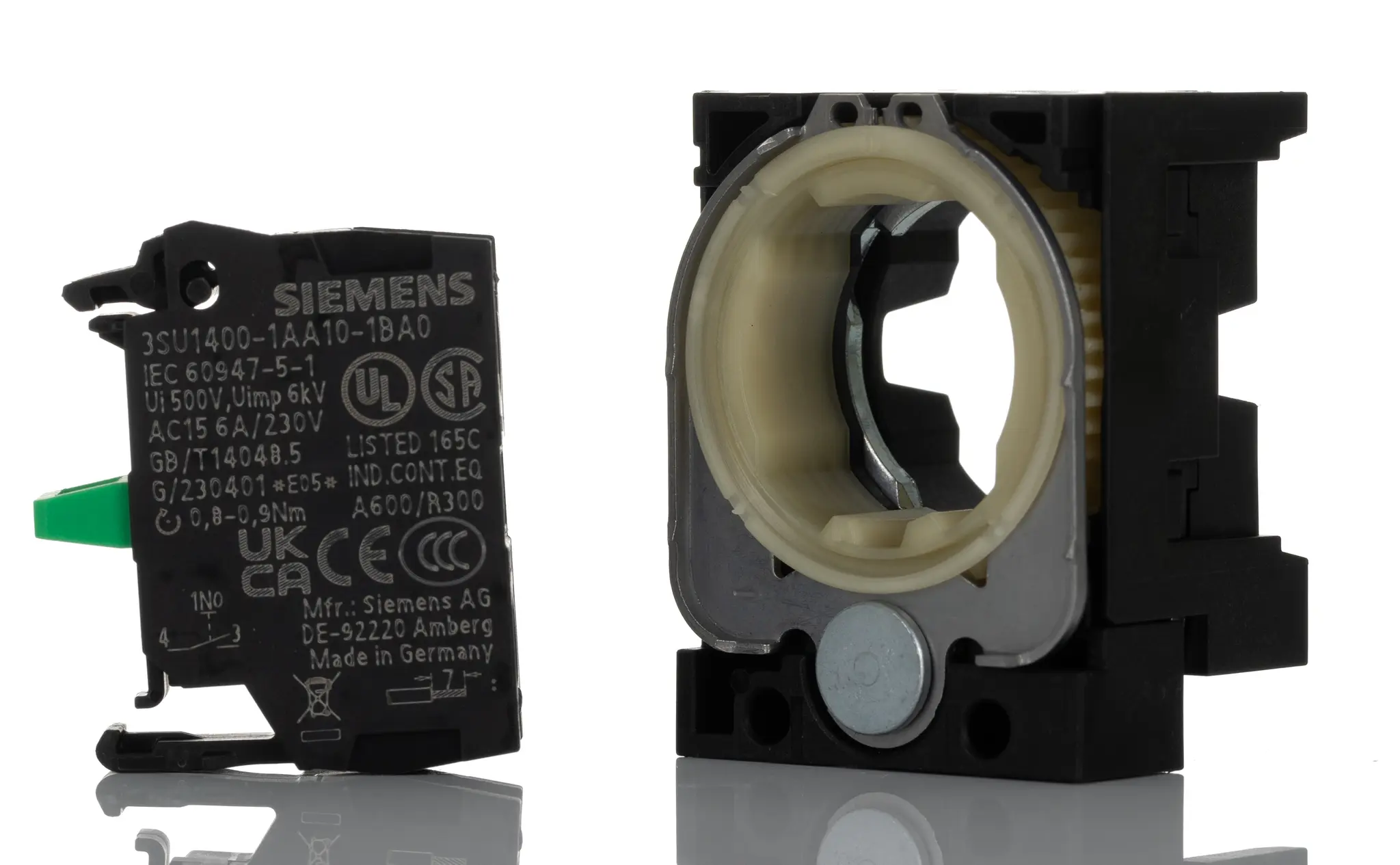 Produktfoto 1 von Siemens SIRIUS ACT 3SU15 Kontaktblock 1 Schließer 5 → 500V ac/dc Schraubanschluss