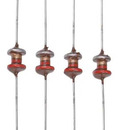 Produktfoto 1 von TDK B82144F2 Induktivität bedrahtet, Ferrit-Kern, 2.2 μH 60, 3.65 A, Axial / R-DC 55 mΩ, max. 140 MHz, Ø 6.5 mm, Ø 0.8