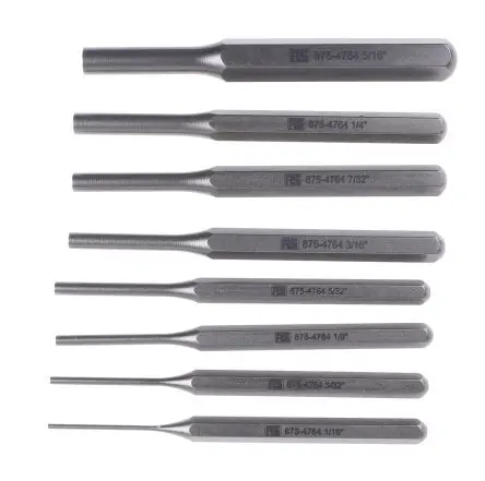 Produktfoto 1 von RS PRO Splintentreiber Satz, Ø 5.56mm, 8-teilig, Länge 105mm, Splinttreiber