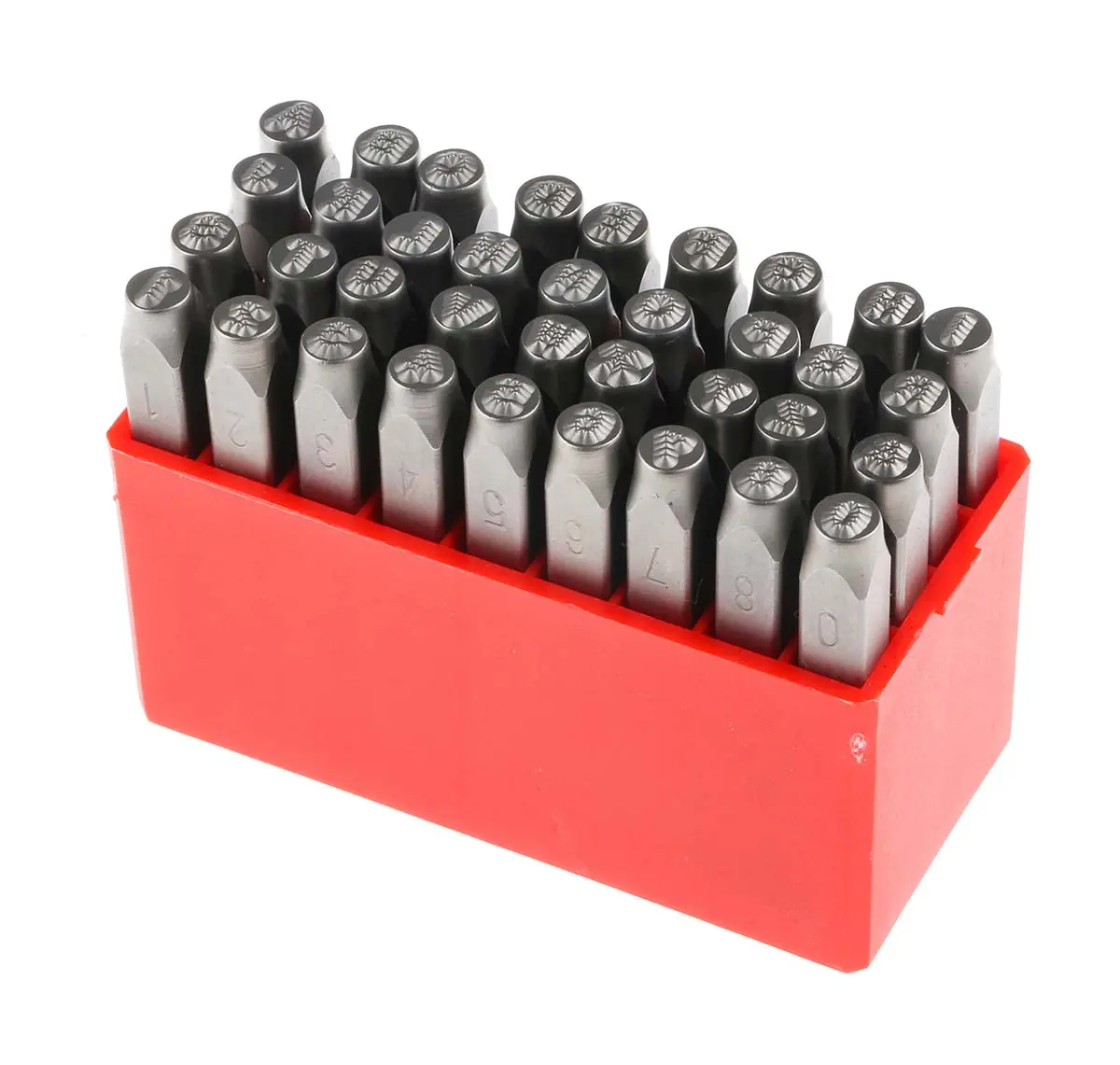 Produktfoto 1 von RS PRO 4 mm x 4 mm Buchstaben-Schlagstempel Satz 36-teilig