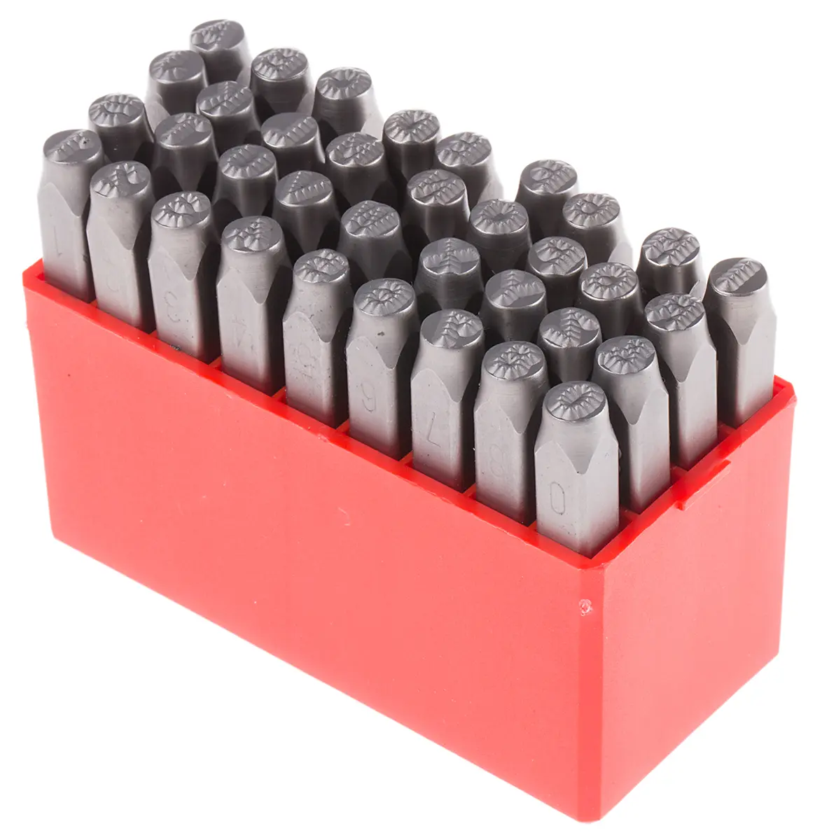 Produktfoto 1 von RS PRO 5 mm x 5 mm Buchstaben-Schlagstempel Satz 36-teilig
