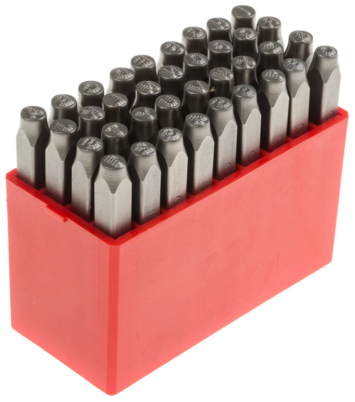 Produktfoto 1 von RS PRO 3 mm x 3 mm Buchstaben-Schlagstempel Satz 36-teilig