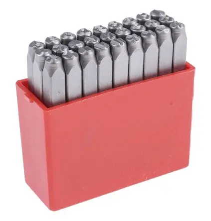 Produktfoto 1 von RS PRO 4 mm Buchstaben-Schlagstempel Satz 27-teilig Jeder Satz in rotem Pp-Gehäuse, Symbol: &, Buchstaben: Groß A-Z