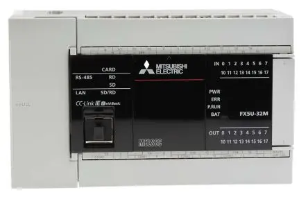 Produktfoto 1 von Mitsubishi FX5U SPS CPU, 16 Eing. Relais Ausg.Typ Sink Eing.Typ