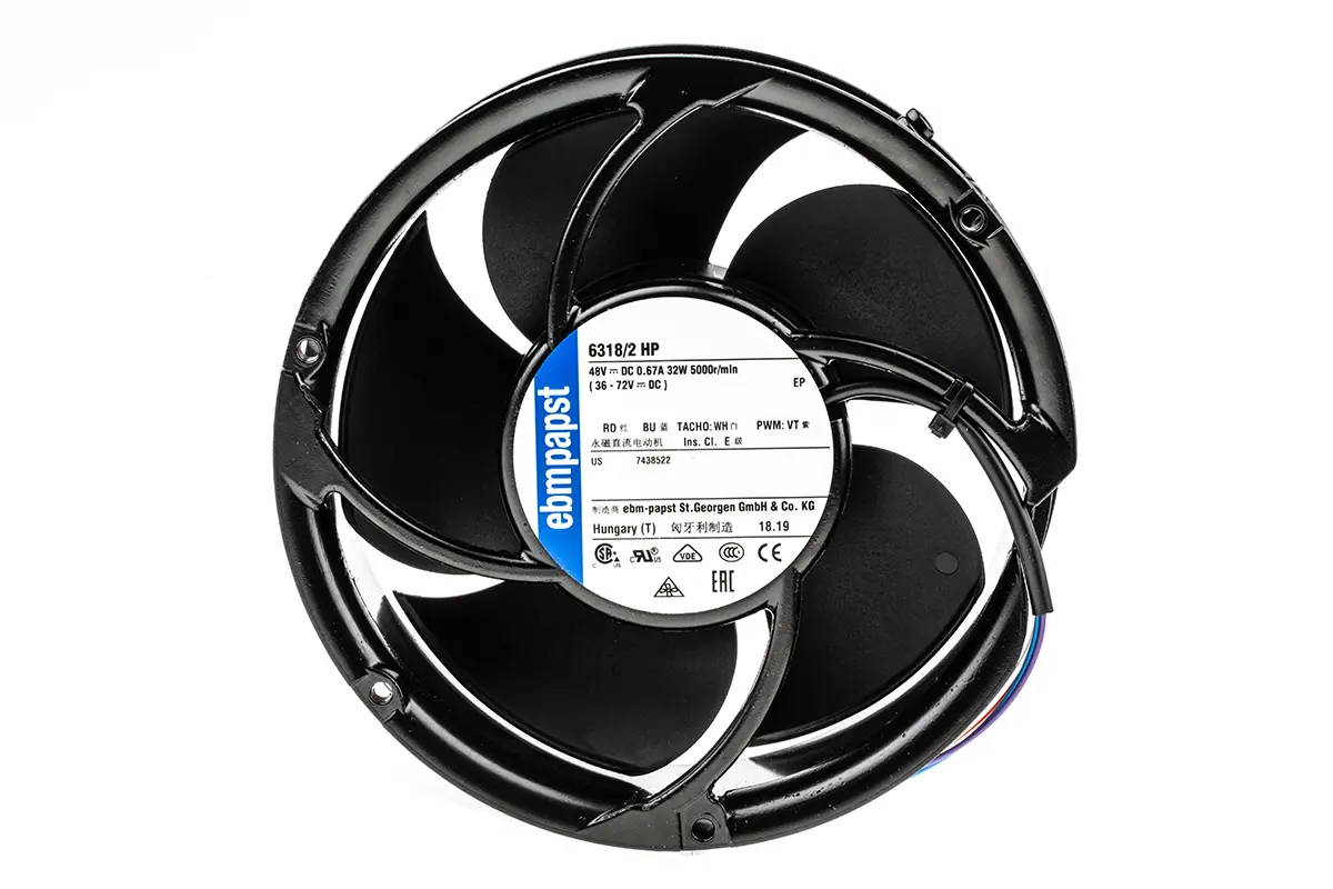 Produktfoto 1 von ebm-papst 6300 - S-Force DC-Axiallüfter, Kugellager, 48 V dc / 67W, 172 x 51mm, 5000U/min, 710m³/h