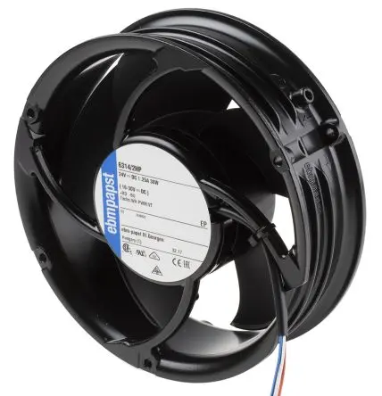 Produktfoto 1 von ebm-papst 6300 - S-Force Axiallüfter, Kugel, 24V dc / 31 W 0.12 A, 5000 U/min, 545 m³/h IP20 119 mm 50.8mm 50.8 mm