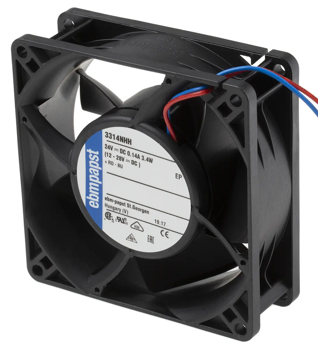 Produktfoto 1 von ebm-papst 3300 N - S-Panther Axiallüfter, Kugel, 24V dc / 3.5 W 0.12 A, 3450 U/min, 107 m³/h IP20 92 mm 92mm 32 mm