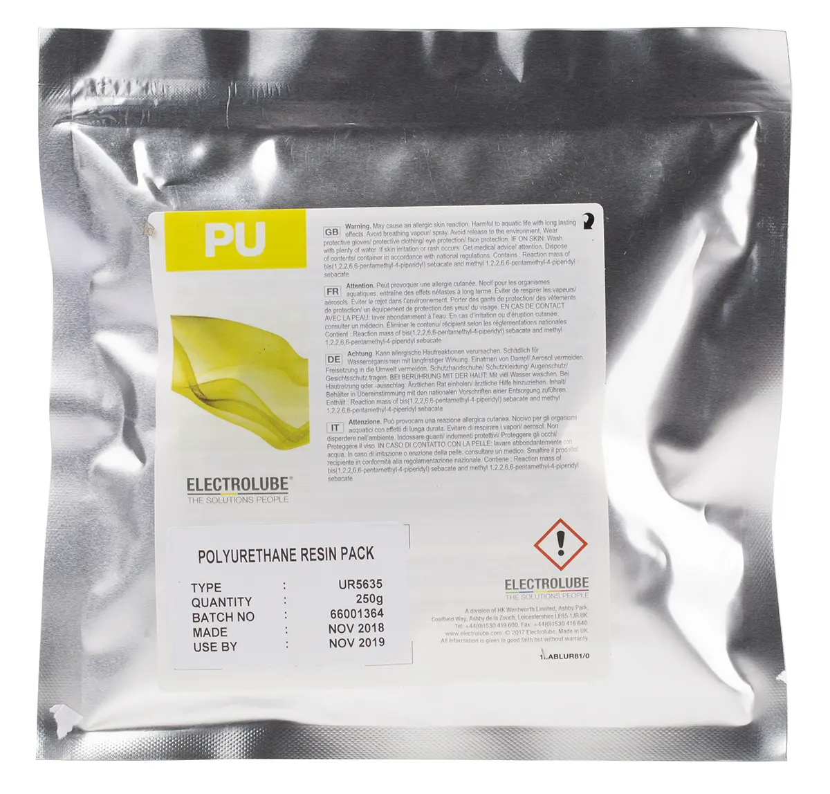 Produktfoto 1 von Electrolube UR5635 Polyurethanharz, Gießharz Cremefarben, Packung 250 g
