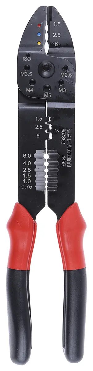 Produktfoto 1 von Facom 449 Crimp-Werkzeug 0.75 to 6 mm² für Isolierte Klemmen, 240 mm