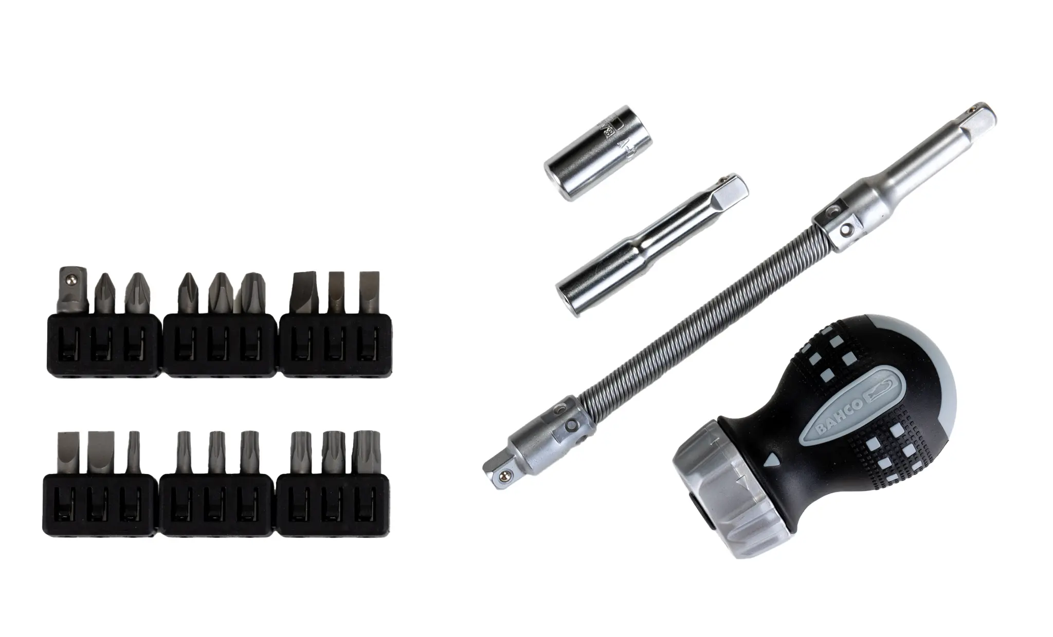 Produktfoto 1 von Bahco Sechskant Bitsatz Edelstahl PH1, PH2, PH3, PZ1, PZ2, SL4, SL5, SL5.5, SL6.5, T10, T15, T20, T25, T27, T30,