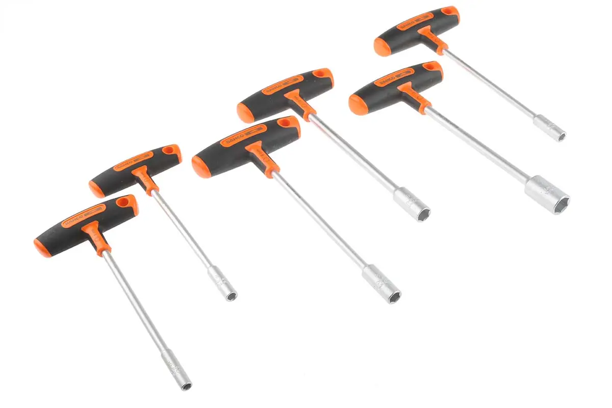 Produktfoto 1 von Bahco 5 mm, 6 mm, 7 mm, 8 mm, 10 mm, 13 mm Steckschlüssel-Handgriff Steckschlüsselsatz Nicht parkend, Länge 13 mm /