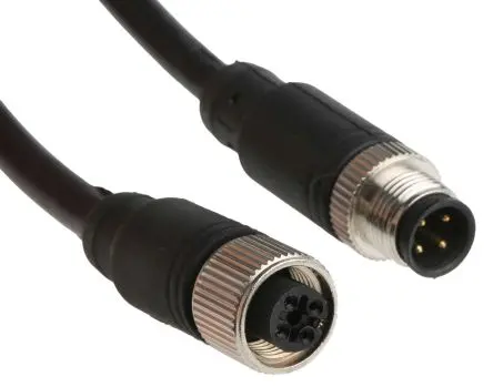 Produktfoto 1 von RS PRO CDF, 4-polig Sensor-Betätigungselementkabel, Gerade Buchse 4 / Gerade Stecker, Länge 2 m