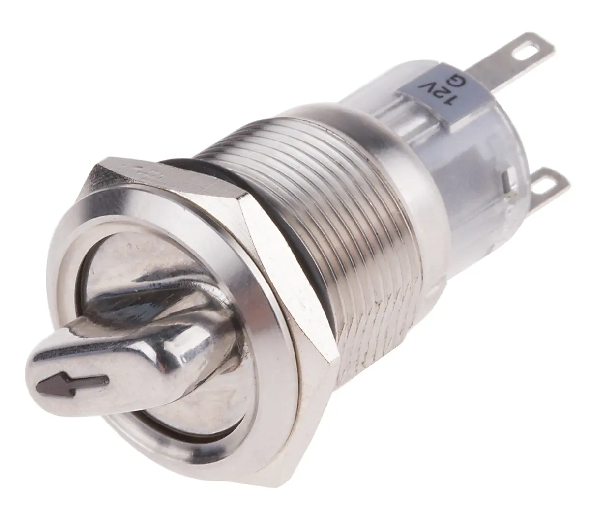 RS PRO AV03 Wahlschalter 2-Stufen Beleuchtet IP40, Ein-Ein Wurfwinkel 90 °