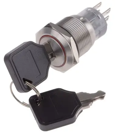 Produktfoto 1 von RS PRO Schlüsselschalter Tastend 2-Positionen 2-poliger Umschalter 5A IP40