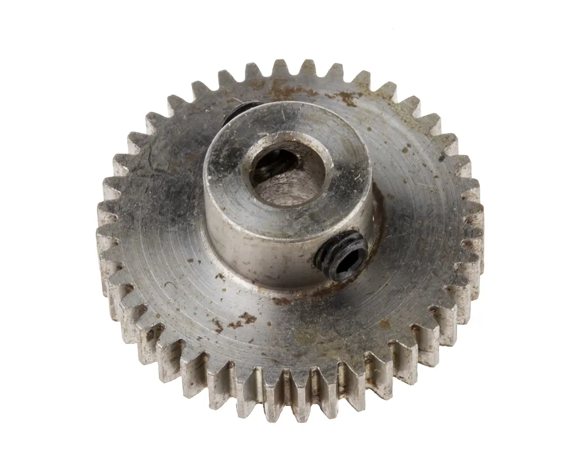 Produktfoto 1 von RS PRO Stahl Stirnrad 40 Zähne / Modul 0.5, Wälzkreis-Ø 20 mm, Nabe Ø 9 mm / Bohrung 4 mm