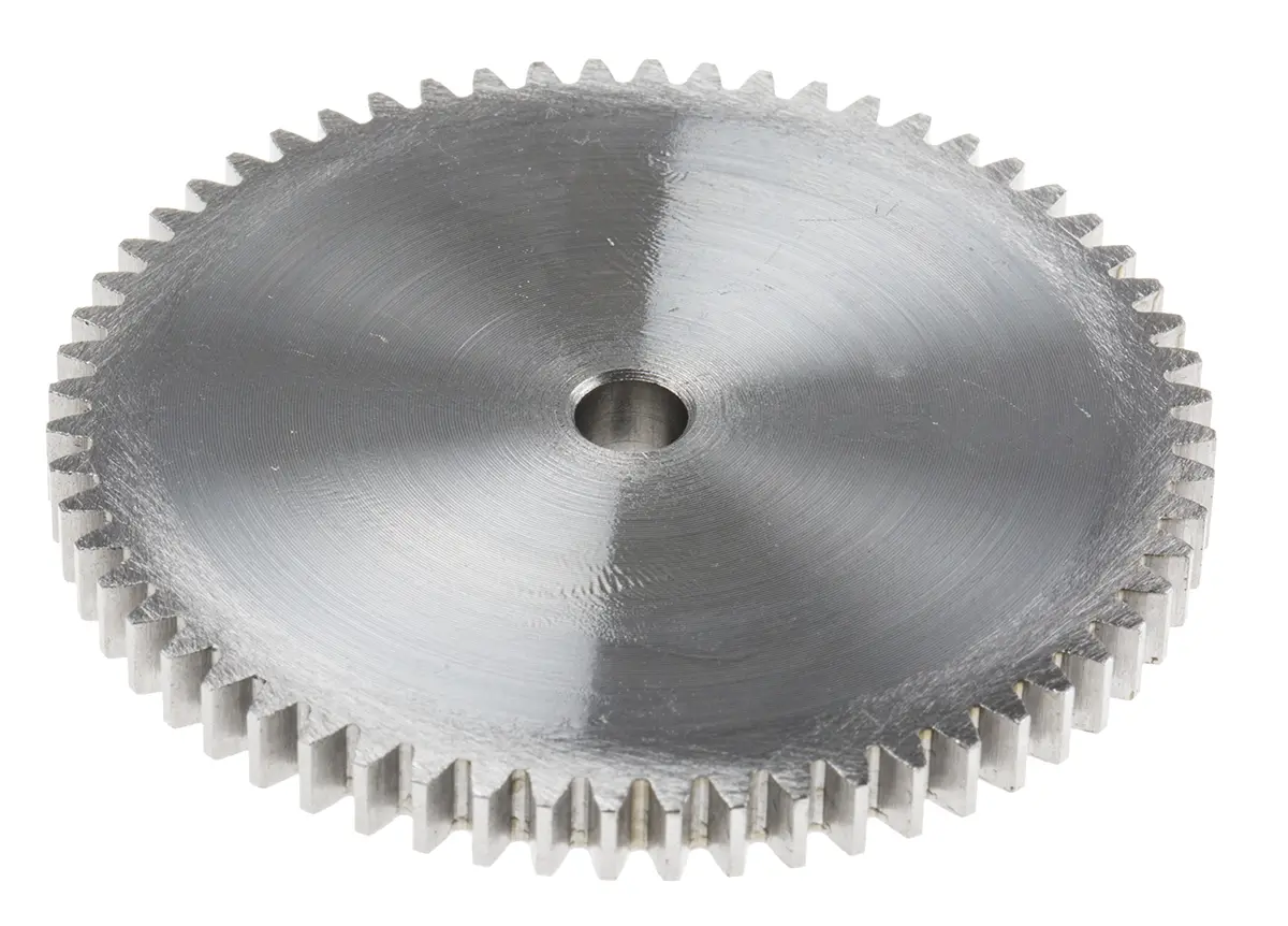 Produktfoto 1 von RS PRO Stahl Stirnrad 60 Zähne / Modul 1, Wälzkreis-Ø 60 mm, Nabe Ø 14 mm / Bohrung 6 mm