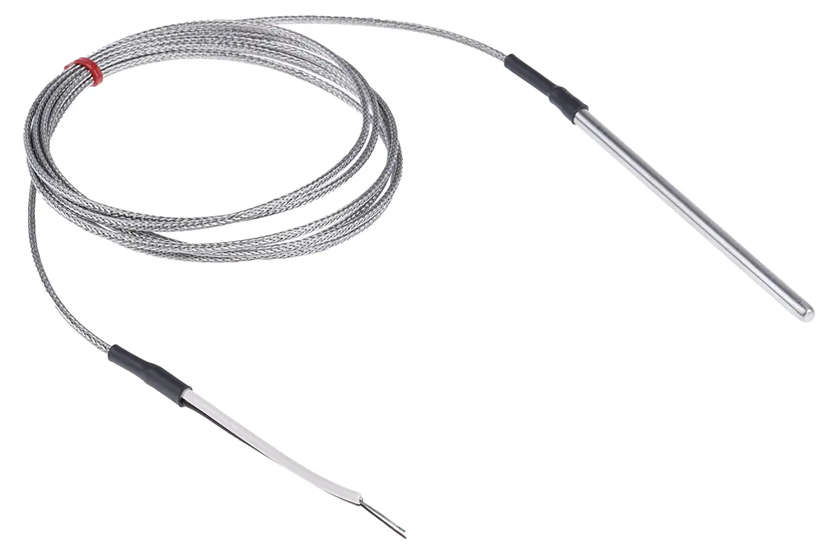 Produktfoto 1 von RS PRO Edelstahl Geerdetes Thermoelement Typ J, Ø 4.76mm x 100mm → +350°C