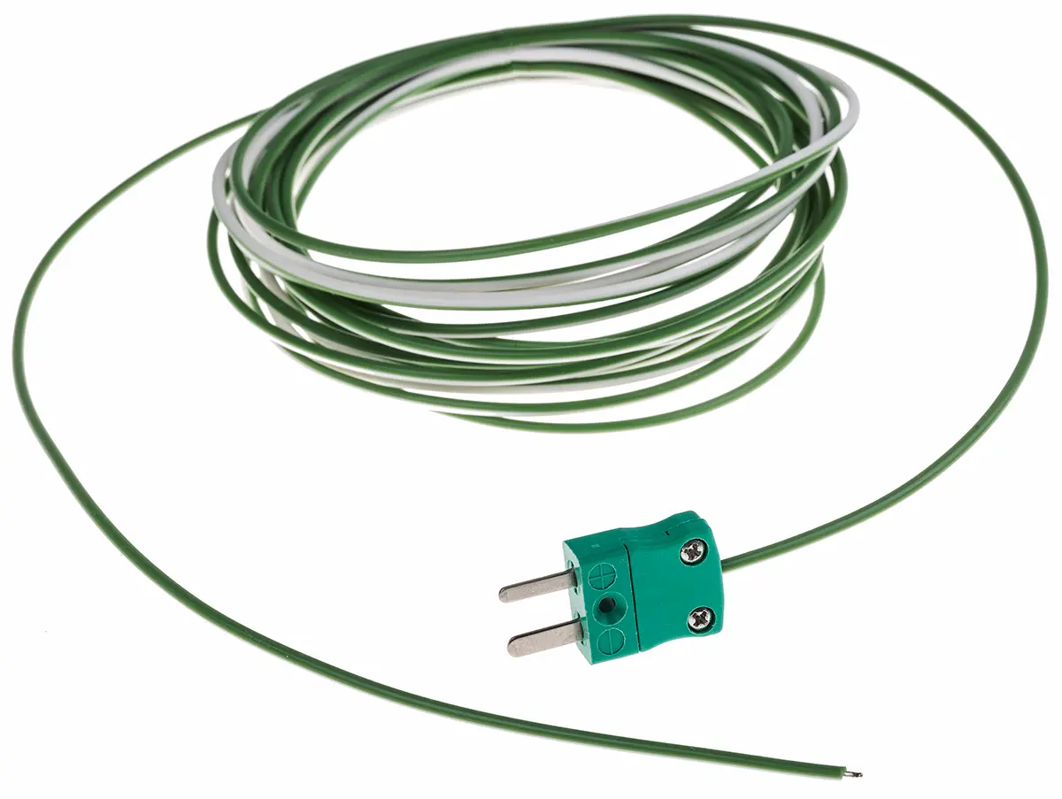 Produktfoto 1 von RS PRO PTFE Thermoelement mit offener Messstelle Typ K, Ø 1/0.376mm x 5m → +250°C