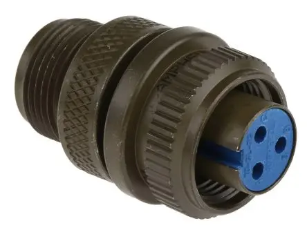 Produktfoto 1 von Amphenol Industrial, 97 Messing-Kupfer-Legierung MIL-Spec Rundsteckverbinder, 3-polig, Kabel, Gehäuse 10SL Stecker,
