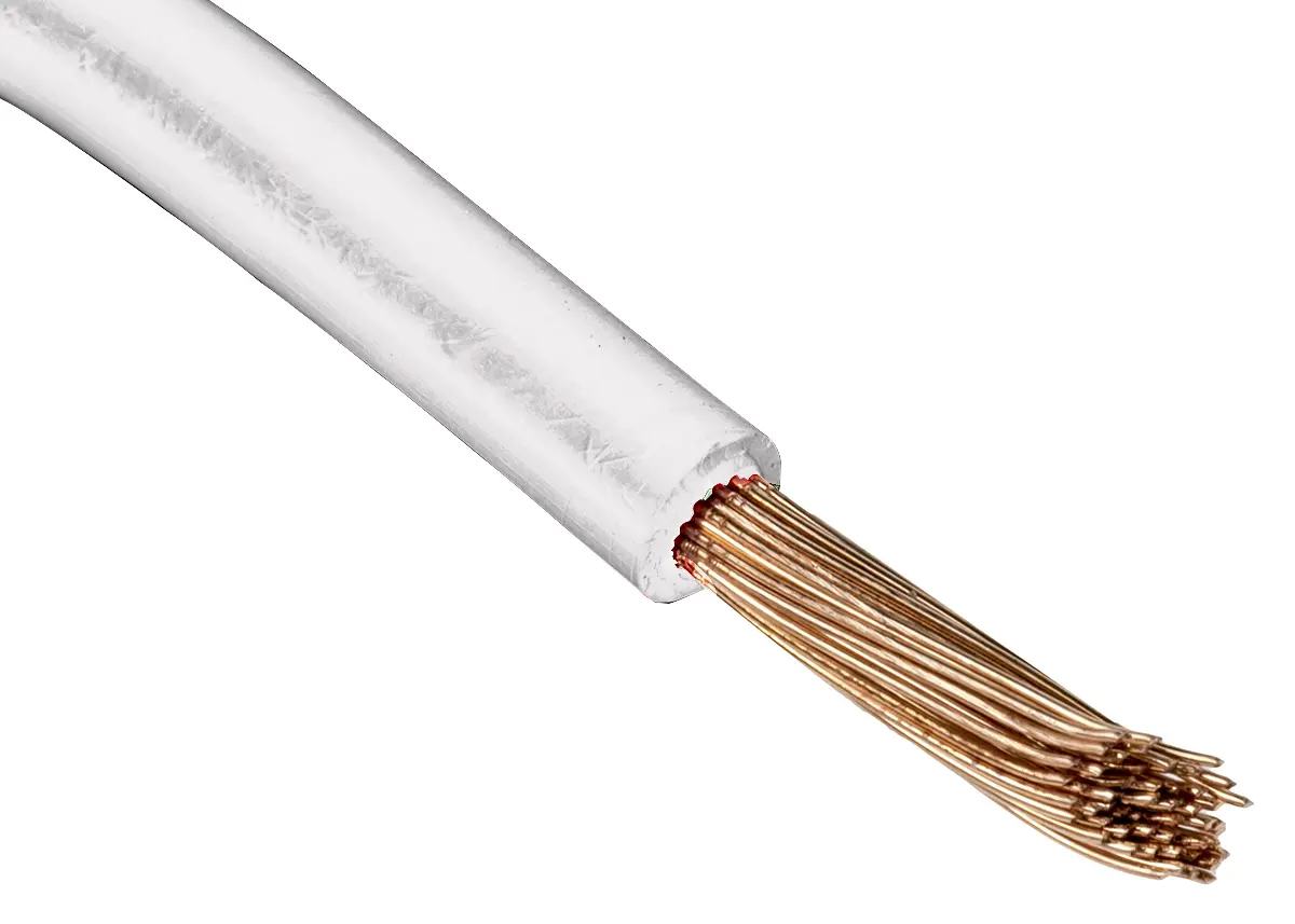 Produktfoto 1 von RS PRO UL11028 Schaltdraht 0.2 mm², 24 AWG 100 m Weiß Ø 1.12 mm 11 Litzen Modifizierter Polyphenylen-Ether