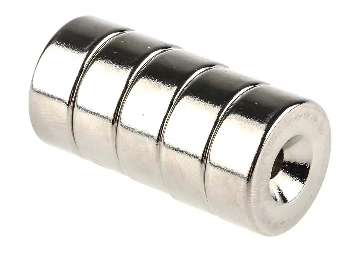 Produktfoto 1 von Eclipse Neodym Magnet, 19 mm, 8.01 kg Gewindebohrung x 7.6 mm, L. 4.5 mm