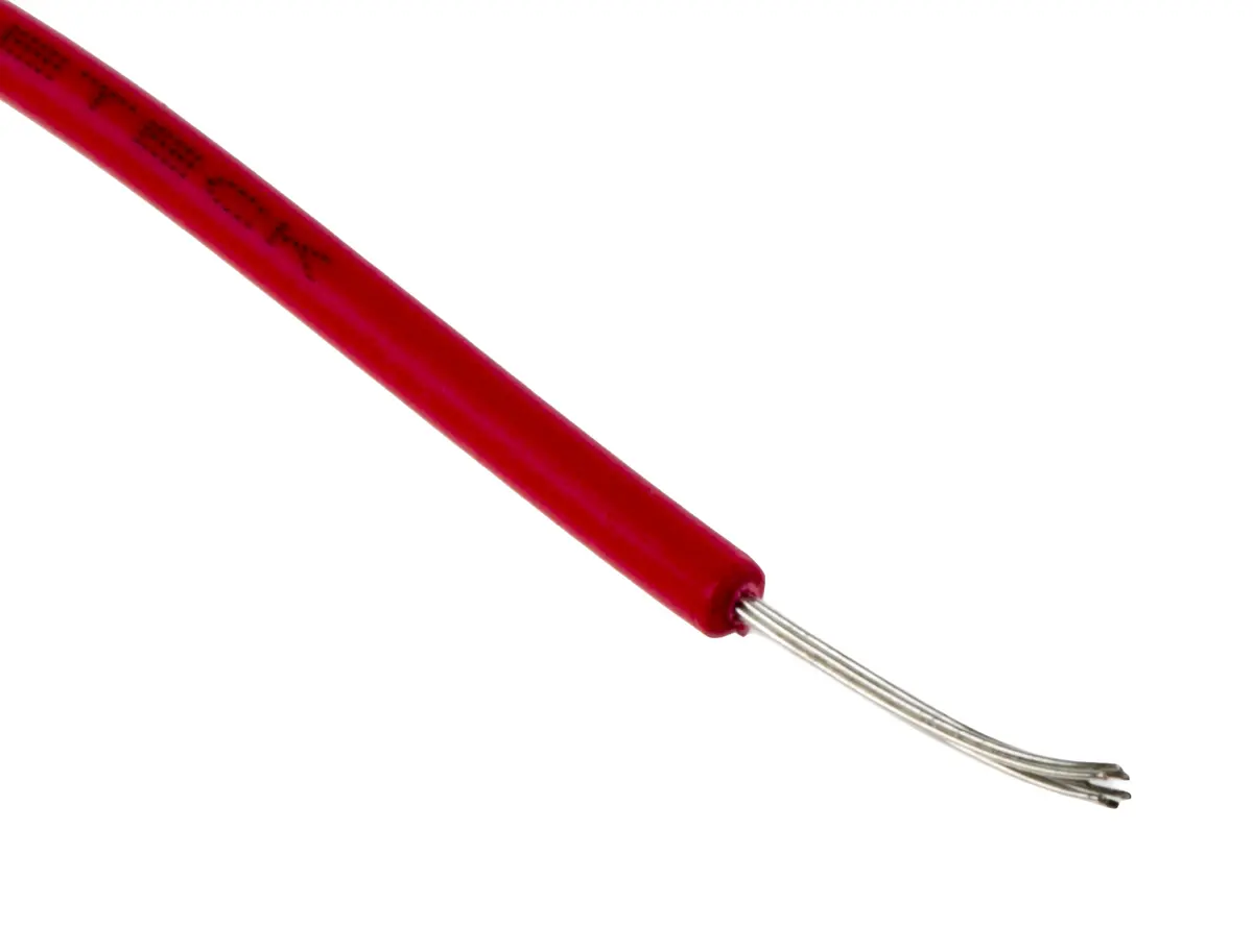 Produktfoto 1 von RS PRO Schaltdraht 0.26 mm², 23 AWG 100 m Rot Ø 1.7 mm 3 Litzen Polyvinylchlorid