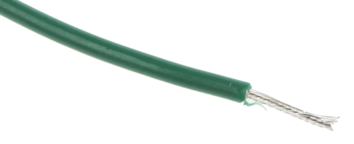 Produktfoto 1 von RS PRO Schaltdraht 0.26 mm², 23 AWG 100 m Grün Ø 1.7 mm 3 Litzen Polyvinylchlorid