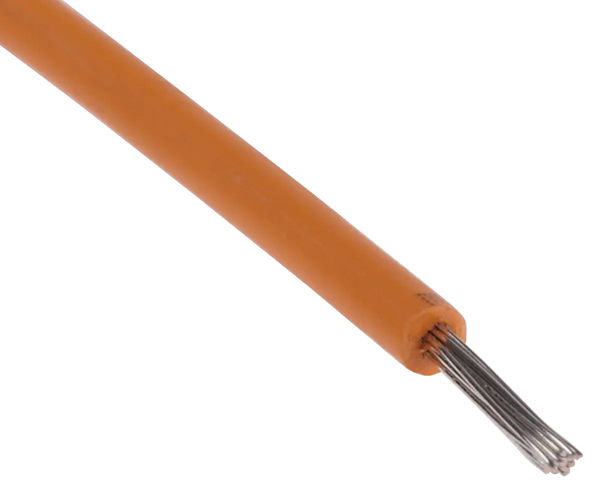 Produktfoto 1 von RS PRO Einzeladerleitung 0,33 mm², 22 AWG 100m Orange XLPE isoliert Ø 1.58mm 17/0,16 mm Litzen UL3239