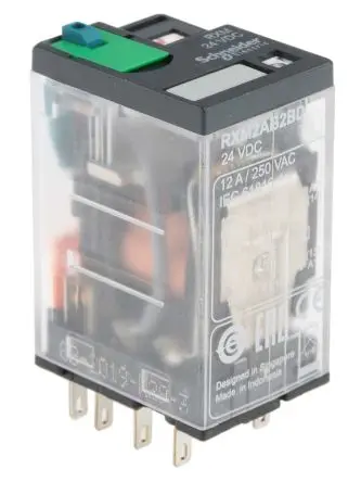 Produktfoto 1 von Schneider Electric Harmony Relay RXM Leistungsrelais 24V dc Spule 2-poliger Umschalter 12A 650 Ω 900 mW