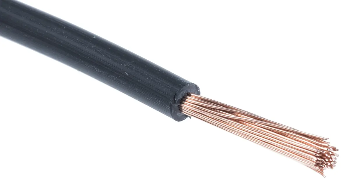 RS PRO ZYRAD 500 Schaltdraht 2.1 mm², 14 AWG 100 m Schwarz Ø 3.67 mm 50 Litzen Polyethylen