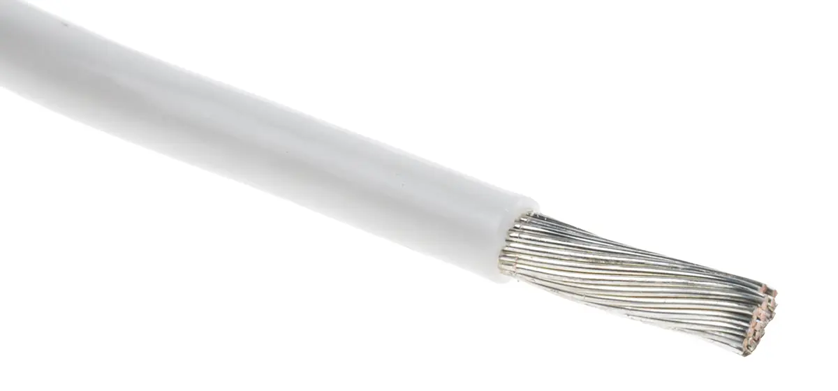 Produktfoto 1 von RS PRO Einzeladerleitung 3 mm², 12 AWG 100m Weiß ETFE isoliert Ø 2.99mm 37/0,32 mm Litzen