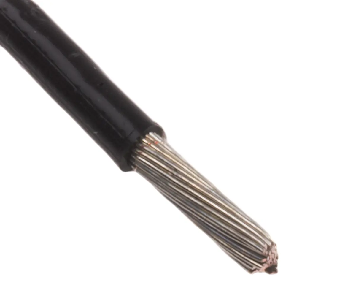 Produktfoto 1 von RS PRO Einzeladerleitung, 14 AWG 100m Schwarz ETFE isoliert Ø 2.46mm 37/0,25 mm Litzen