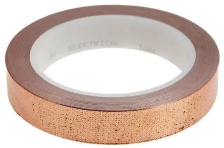 Produktfoto 1 von 3M 1245 Metallisches Band Leitfähig, 25mm x 16 m, Haftung 3.8N/cm