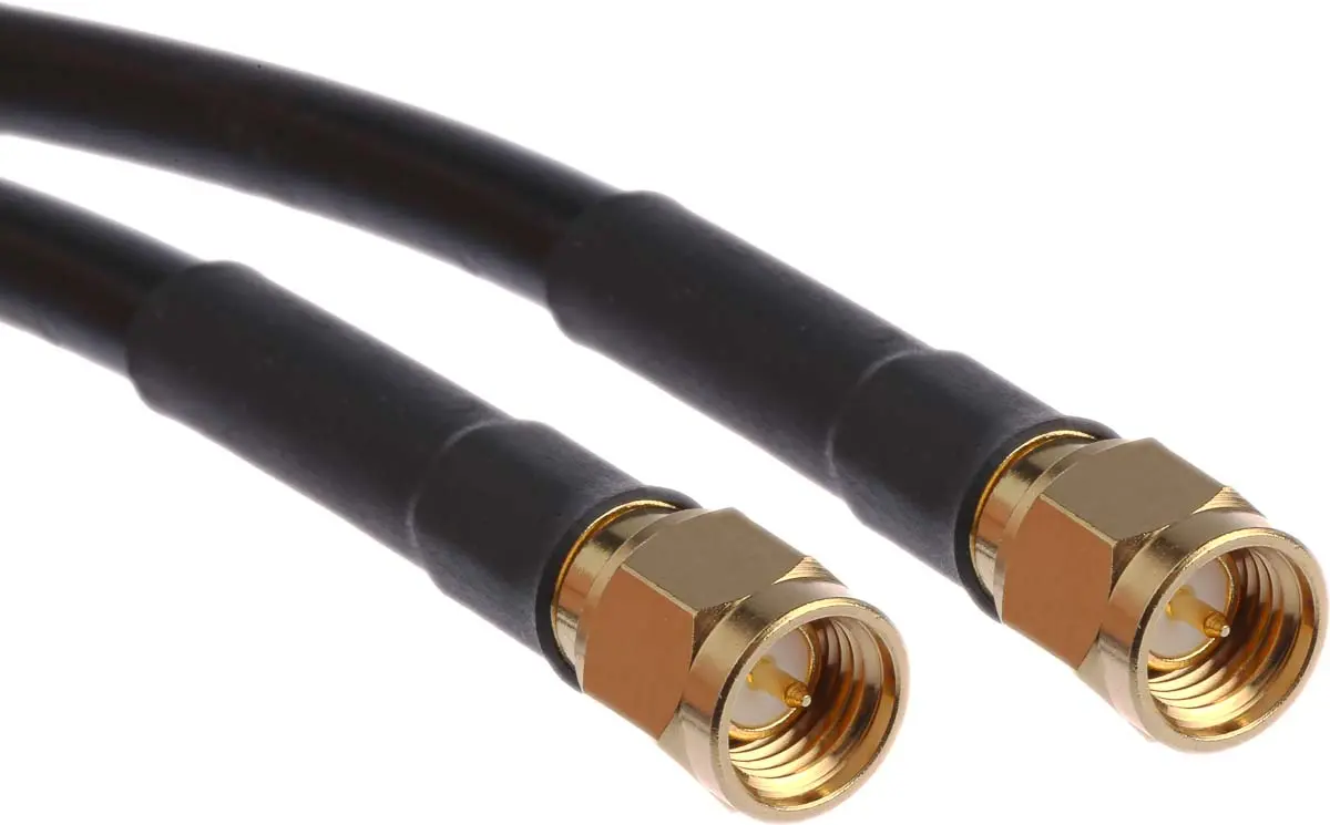 Produktfoto 1 von Cinch SMA RG58 Koaxialkabel, Abgeschlossen, 50 Ω, Schwarz