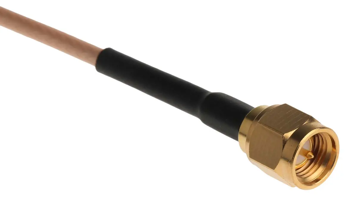 Produktfoto 1 von Cinch SMA RG316 Koaxialkabel, Abgeschlossen, 50 Ω, 150 mm, Schwarz