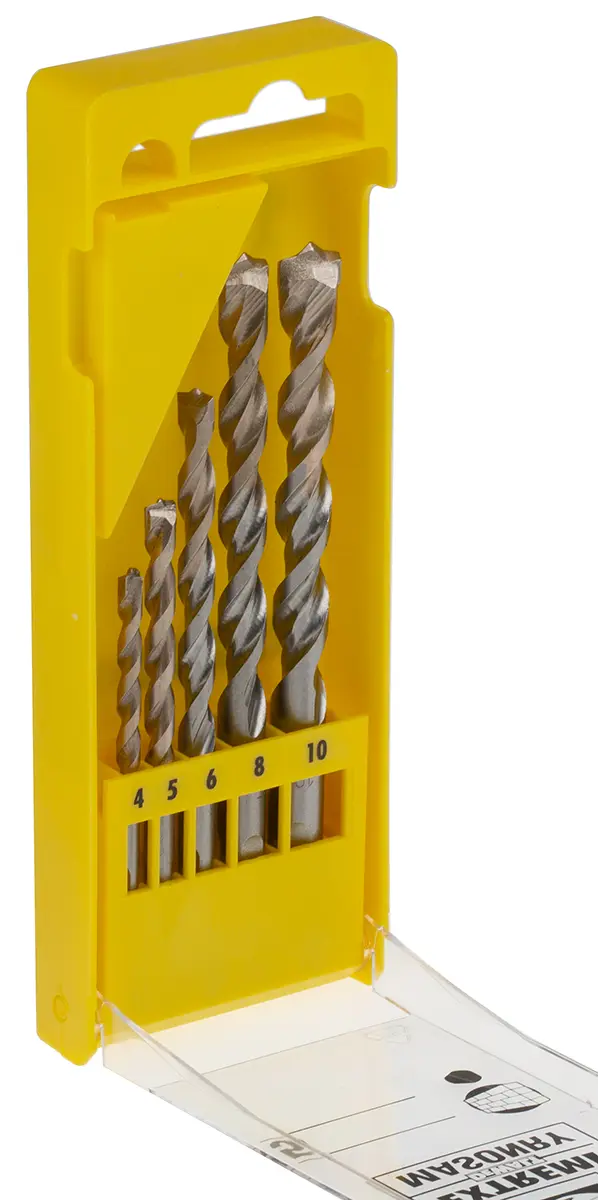 Produktfoto 1 von DeWALT Wolframcarbid-Spitze Drehung Satz 4 mm → 10 mm, 5-teilig für Mauerwerk