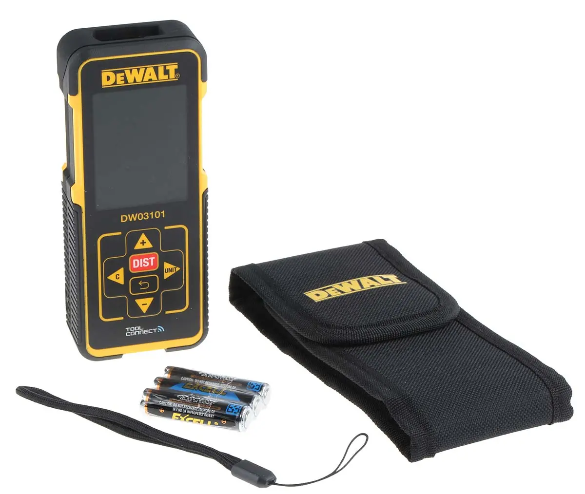 Produktfoto 1 von DeWALT DW03101-XJ LCD Laser Entfernungsmesser, metrisch/zöllig, Klasse 2, 635nm