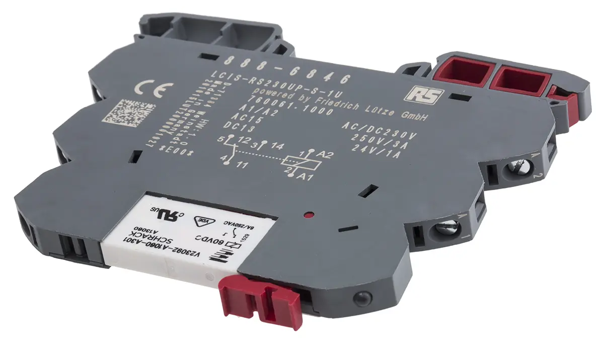 Produktfoto 1 von RS PRO Interface Relais, 184V / 253V 230V ac/dc, 1-poliger Wechsler DIN-Schienen 17 → 250V