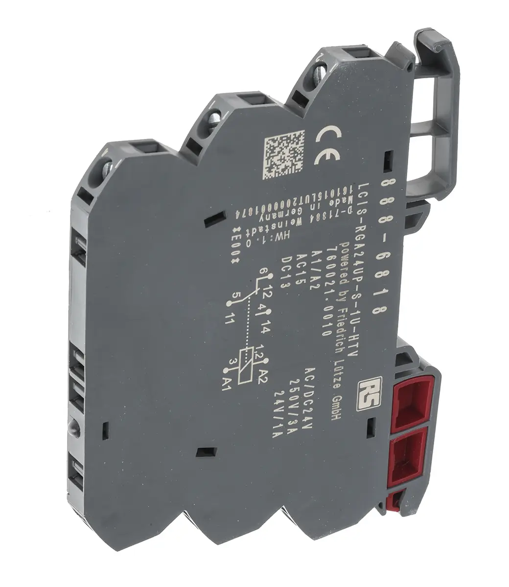 Produktfoto 1 von RS PRO Interface Relais 24V ac/dc, 1-poliger Wechsler DIN-Schienen