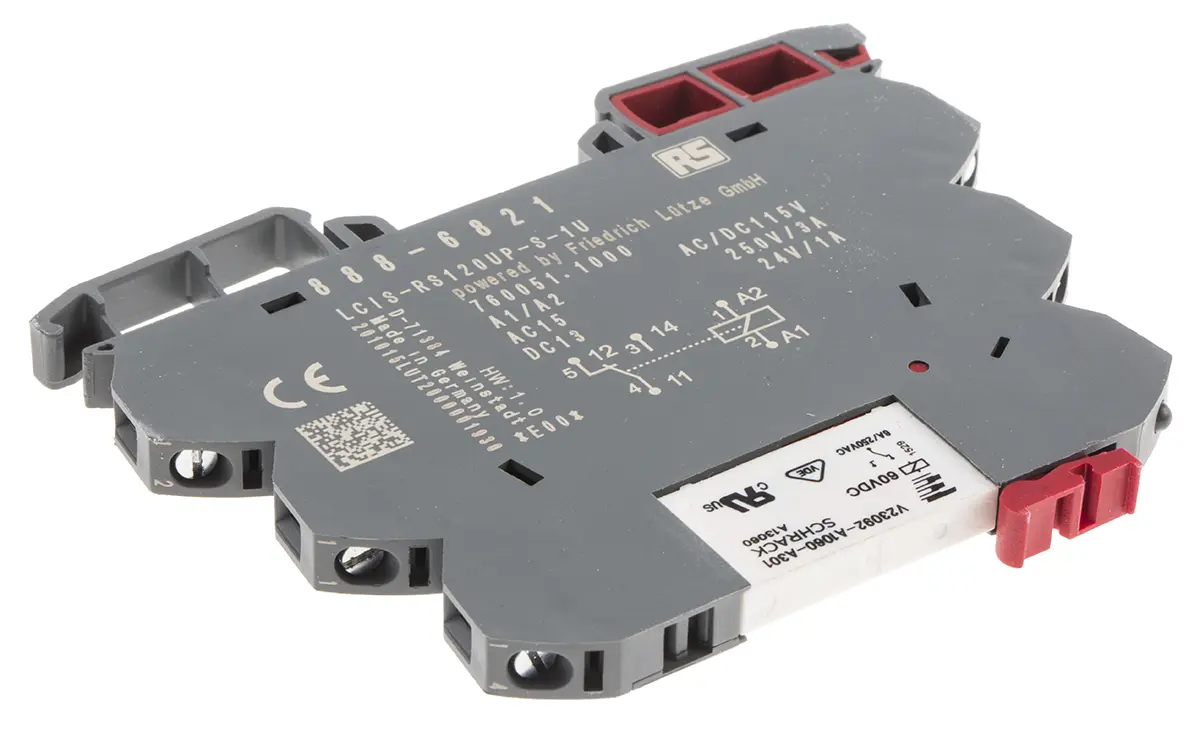 Produktfoto 1 von RS PRO Interface Relais, 92V / 126.5V 115V ac/dc, 1-poliger Wechsler DIN-Schienen 17 → 250V