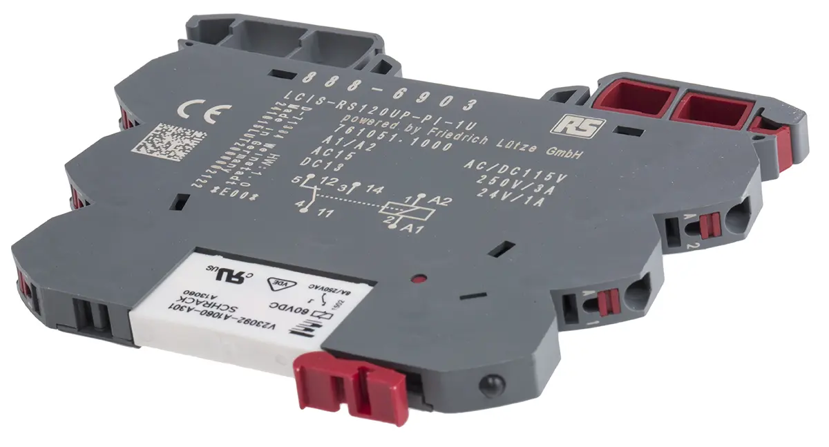 Produktfoto 1 von RS PRO Interface Relais 115V ac/dc, 1-poliger Wechsler DIN-Schienen 250V ac/dc