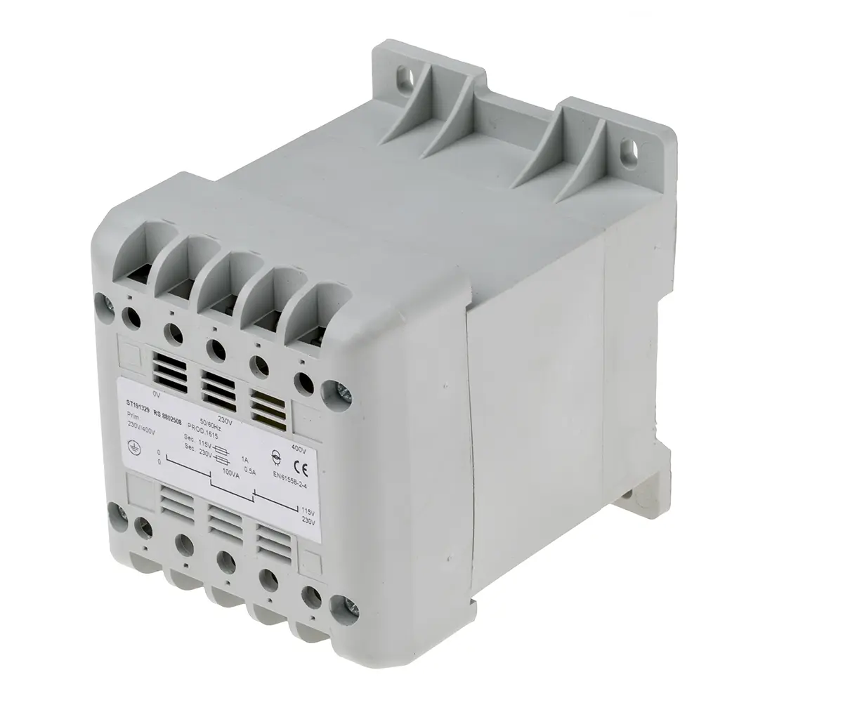 Produktfoto 1 von RS PRO DIN-Schienen-Trafo, 100VA, Primär 400V ac / Sekundär 115V ac DIN-Schiene, 106mm x 90mm x 107mm