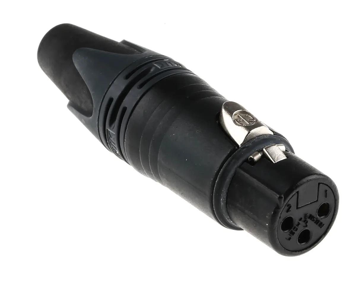 Produktfoto 1 von Neutrik Gerade 3-polig Kabel Buchse Gold über Nickel Schwarz XLR-Steckverbinder, 50 V