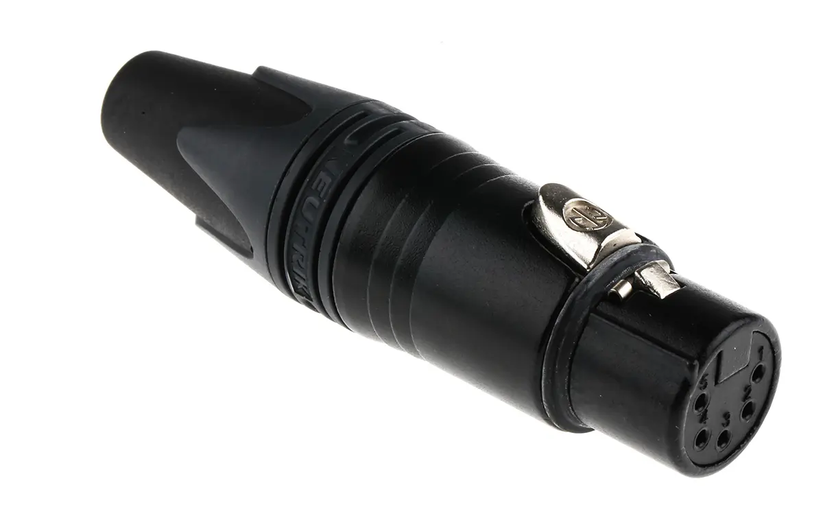 Produktfoto 1 von Neutrik Gerade 5-polig Kabel Buchse Gold über Nickel Schwarz XLR-Steckverbinder, 50 V