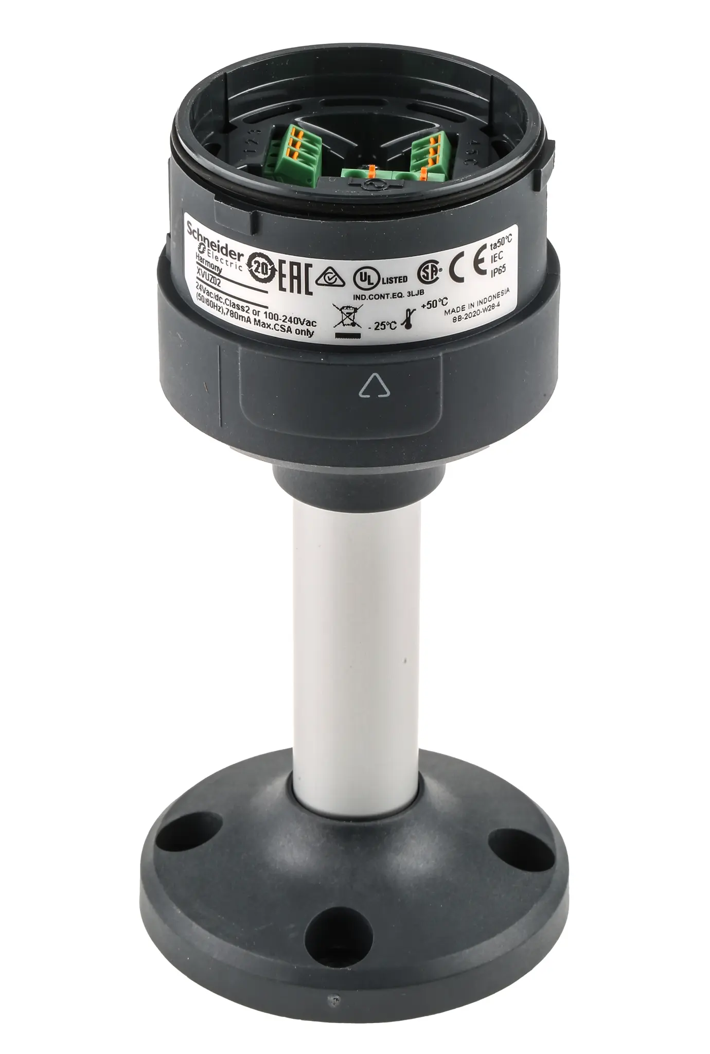 Schneider Electric Harmony LED Montagesockel mit Rohr 24V DC / 86 dB IP65, 70 mm x 35 mm