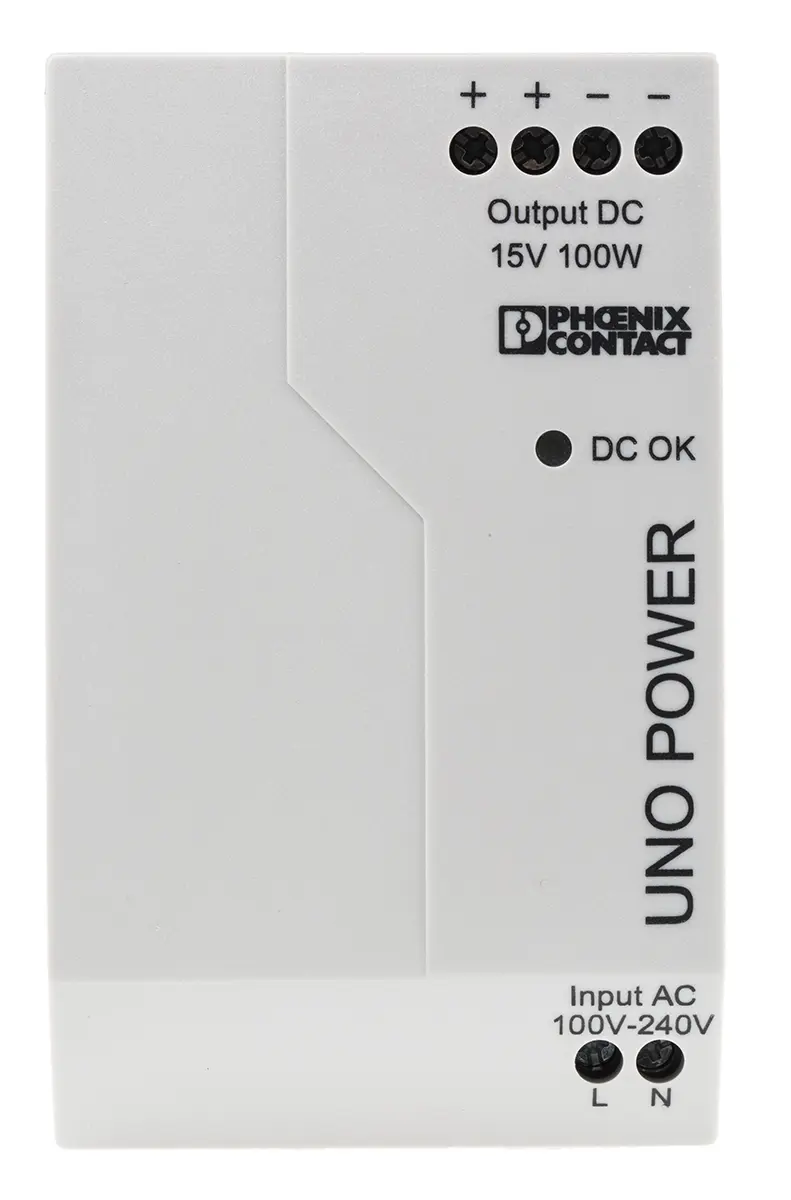 Produktfoto 1 von Phoenix Contact UNO-PS/1AC/15DC/100W DIN-Schienen Netzteil Getaktet 15V dc / 6.67A 100W 85 → 264V ac