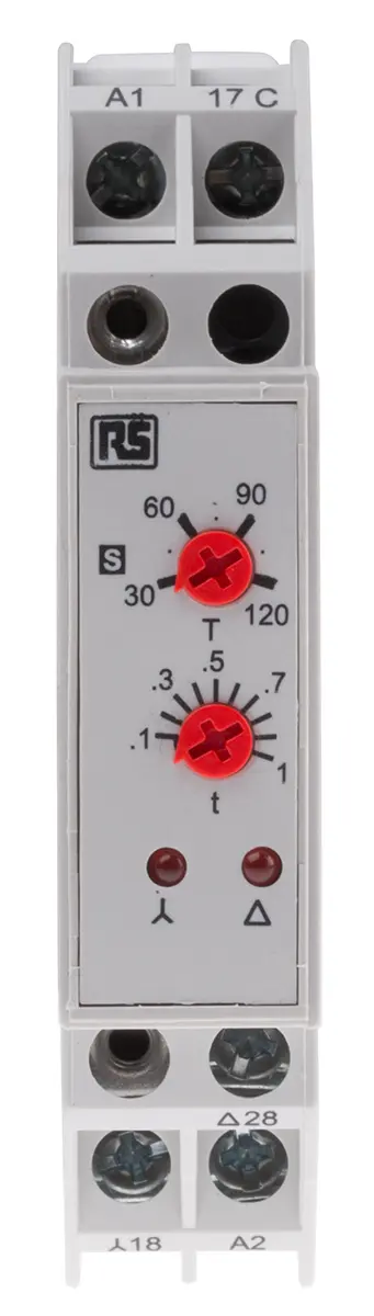 Produktfoto 1 von RS PRO 11S Zeitrelais, DIN-Hutschiene 24 V dc 115V ac, 3 to 120 s, 2 Kont. 1, SPST