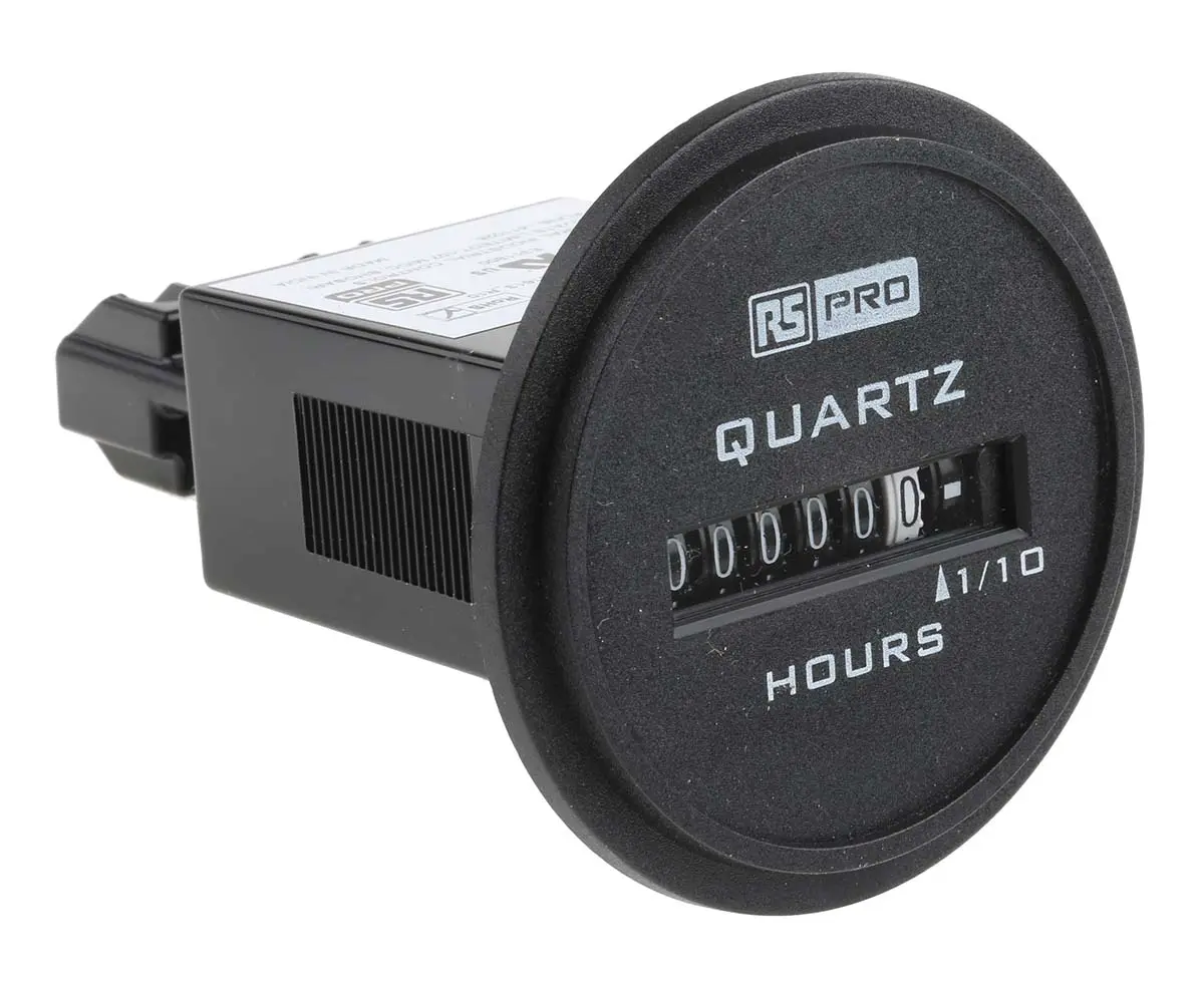 Produktfoto 1 von RS PRO Stundenzähler Aufwärts Zähler Analog Keine Rückstellung 6-stellig 80V dc