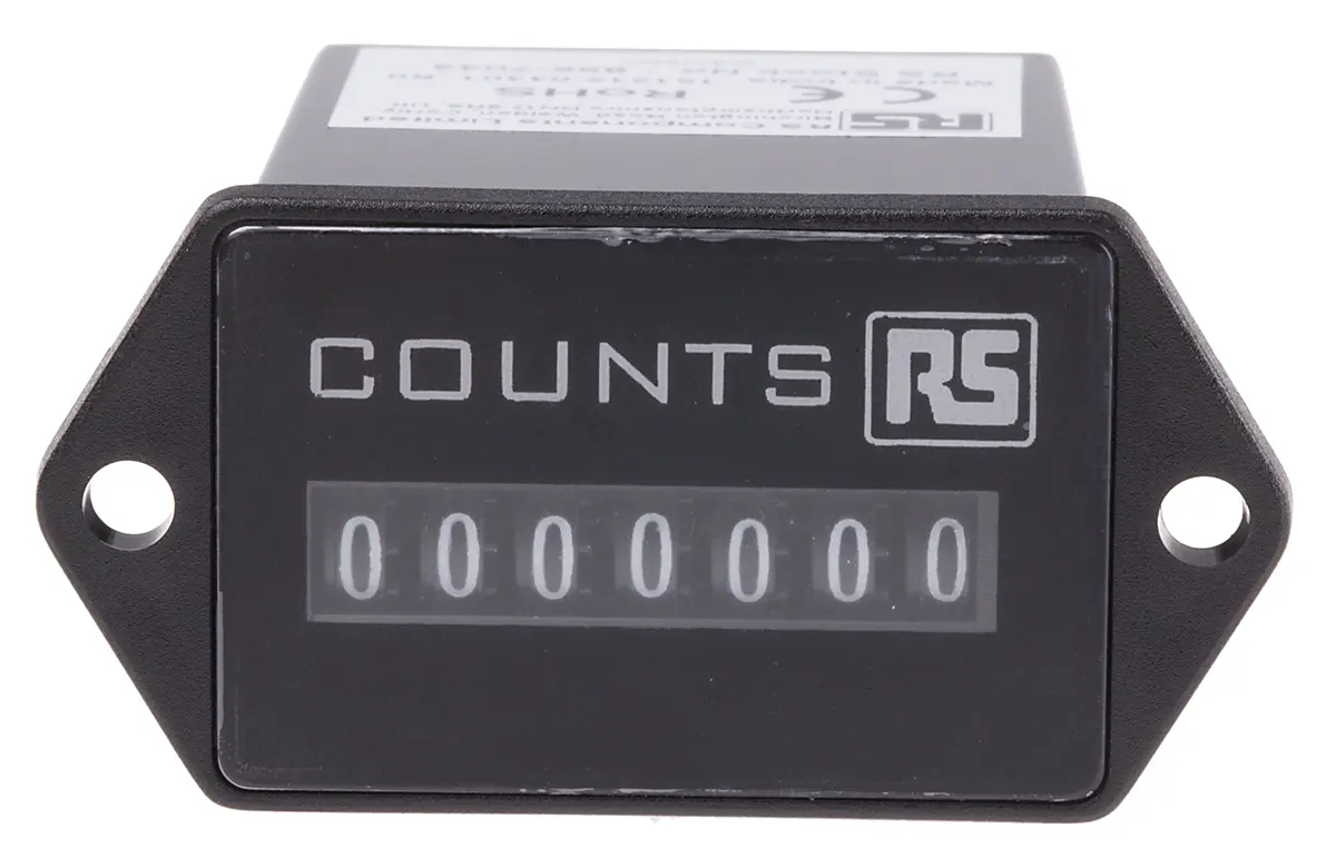 Produktfoto 1 von RS PRO Digital Zähler Keine Rückstellung 7-stellig Impuls max. 10Hz 24 V dc 0 → 9999999